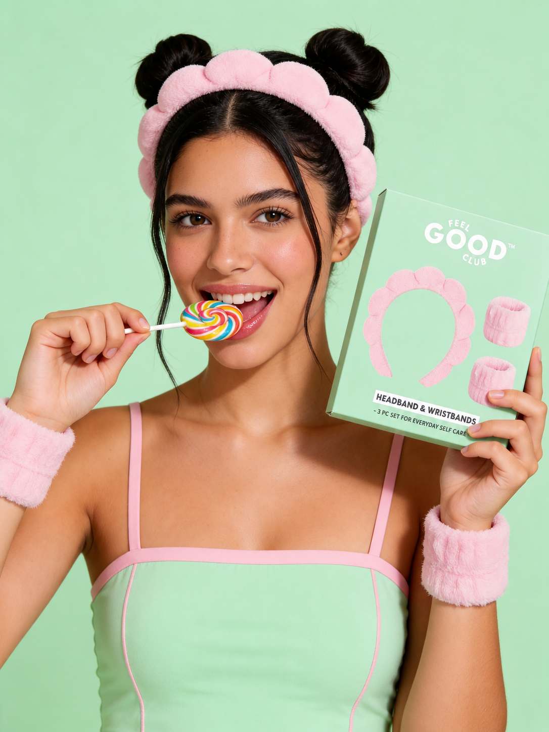 Pink Bubble Headband Wristband Hover
